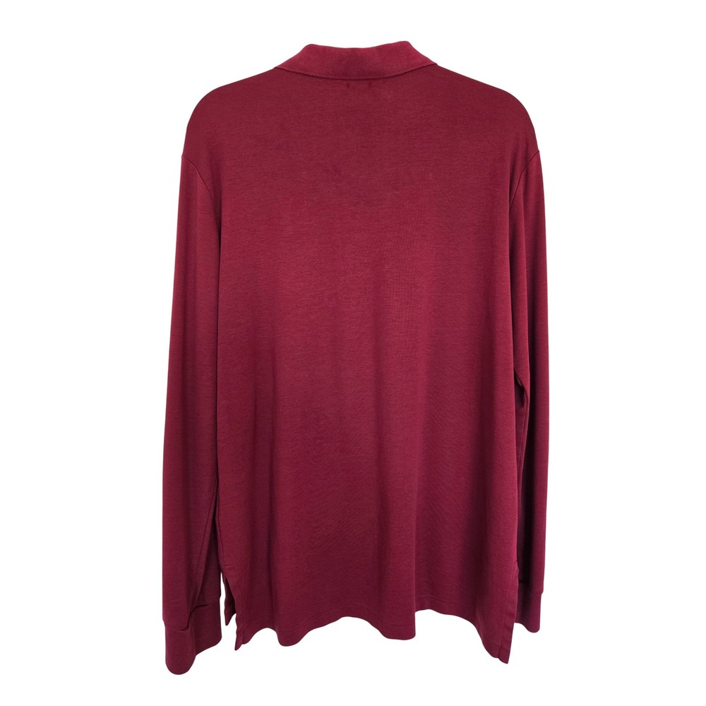 Polo Ralph Lauren Burgundy Pima Cotton Long Sleeve Polo L Preppy Classic Minimal - Picture 6 of 12
